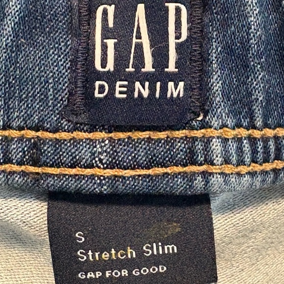 GAP Denim Stretch Slim Pull-On Faux Distressed Jeans | Size 6-7 Small - Picture 5 of 7